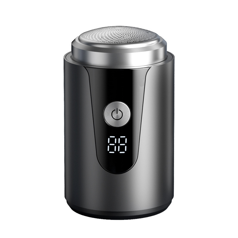 Elektrinis skustuvas su 3 peilių rotacine galvute, bešepetėlinis variklis, įmontuota įkraunama baterija, nuimama ir plaunama galvutė