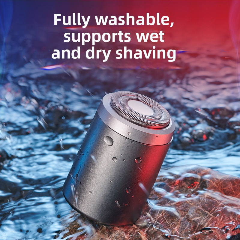 KS-Mini8 elektrinis skustuvas, pasukama galvutė, atsparus vandeniui, 2 valandų baterijos veikimas, kompaktiškas kelioninis skustuvas