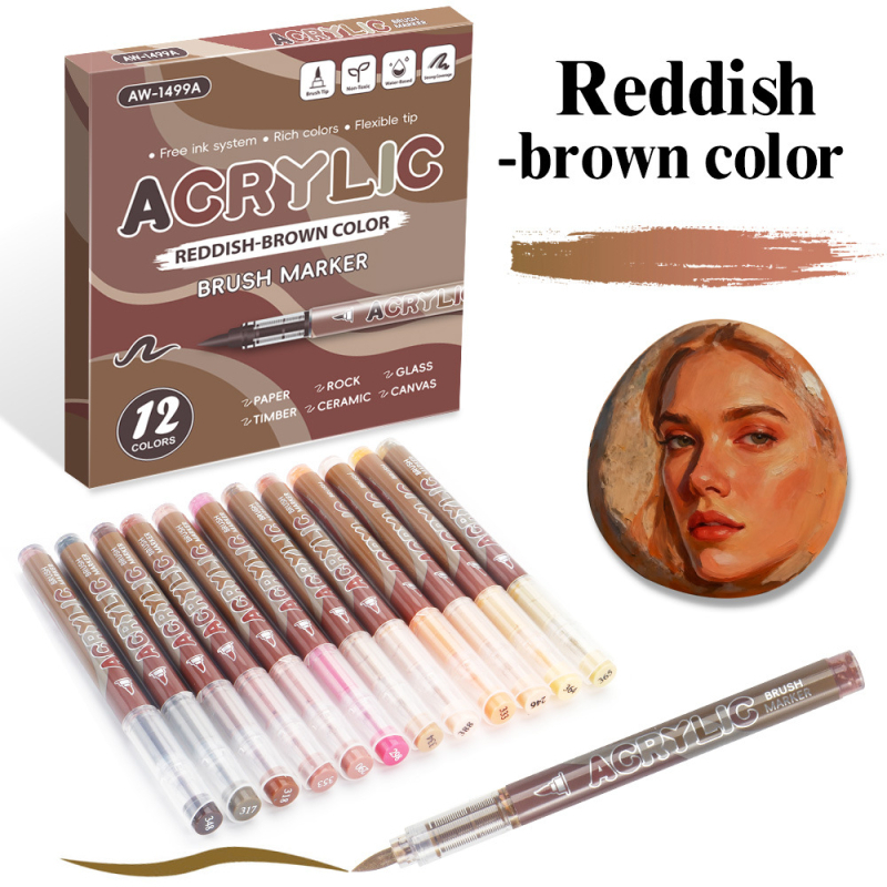 Set tekućih akrilnih markera s mekanim vrhom za umjetnost — Artwalker