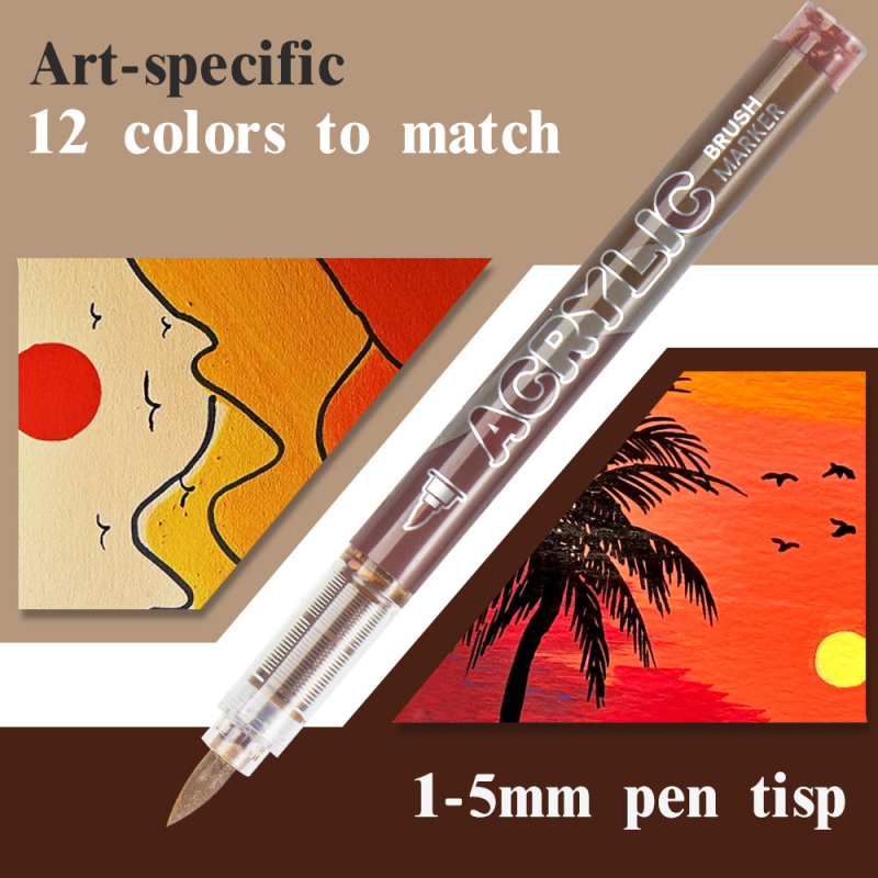 Set tekućih akrilnih markera s mekanim vrhom za umjetnost — Artwalker