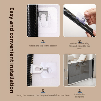 Jun Chang PVC Ištraukiama gyvūnų siena L3939 — barjeras katės pabėgimui, įėjimo/išėjimo vartai, katės durys