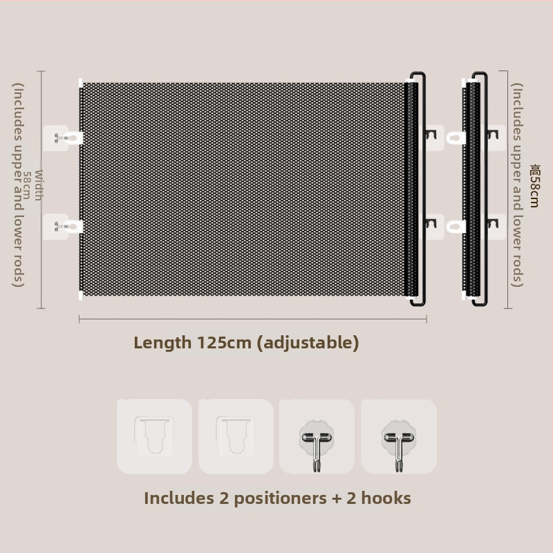 Jun Chang PVC Ištraukiama gyvūnų siena L3939 — barjeras katės pabėgimui, įėjimo/išėjimo vartai, katės durys