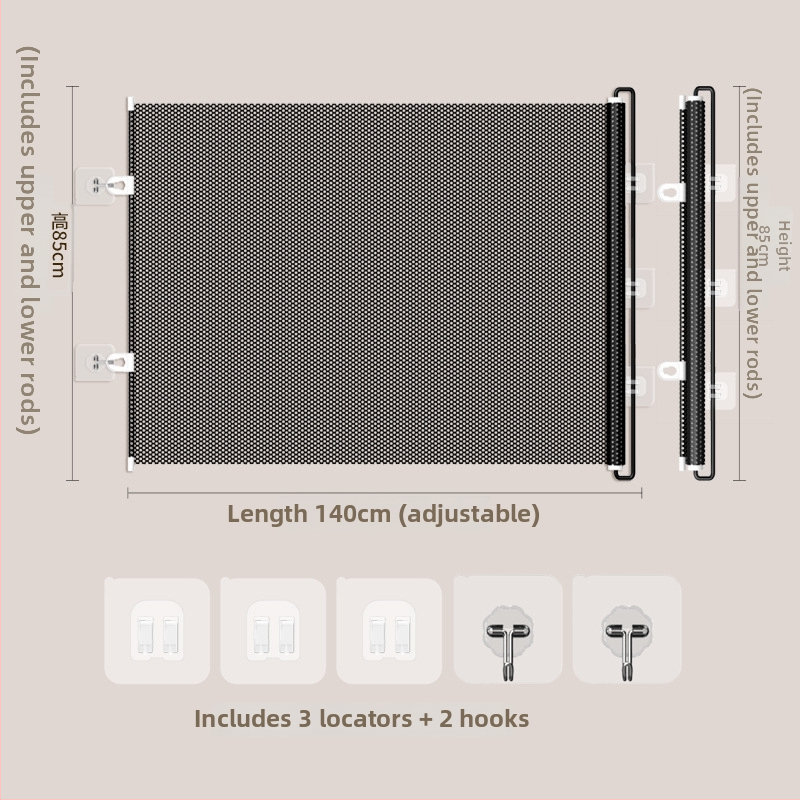 Jun Chang PVC Ištraukiama gyvūnų siena L3939 — barjeras katės pabėgimui, įėjimo/išėjimo vartai, katės durys