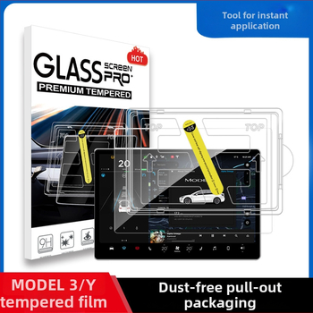 Tesla Model 3/Y navigacijos ekrano plėvelė – temperuota plėvelė, atspari įbrėžimams, pirštų antspaudų atsparumas