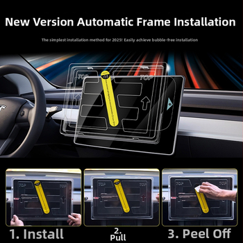 Tesla Model 3/Y navigacijos ekrano plėvelė – temperuota plėvelė, atspari įbrėžimams, pirštų antspaudų atsparumas