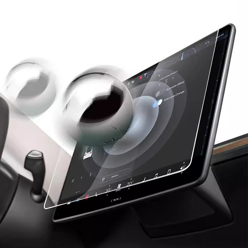 Film de ecran pentru Tesla Model 3/Y, pentru navigație — folie temperată, rezistentă la zgârieturi, antiamprente