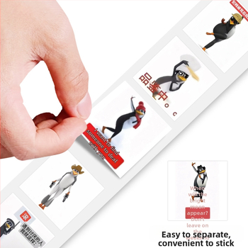 Pingvīnu emotikon uzlīmju komplekts, 500 uzlīmju, 14 loksnes, 50 g, drukāšana