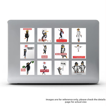 Pingvīnu emotikon uzlīmju komplekts, 500 uzlīmju, 14 loksnes, 50 g, drukāšana