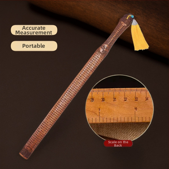 Persiku koka lineāls, roku darbs, ar mērluku, logotipa drukāšana pieejama