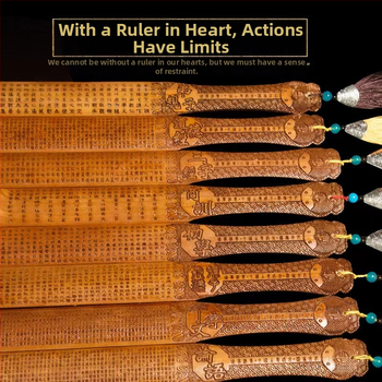 Persiku koka lineāls, roku darbs, ar mērluku, logotipa drukāšana pieejama