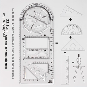 Rotējošs daudzfunkcionālais zīmēšanas komplekts sākumskolas un vidusskolas skolēniem, plastmasa, 100 g
