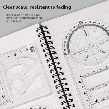 Rotējošs daudzfunkcionālais zīmēšanas komplekts sākumskolas un vidusskolas skolēniem, plastmasa, 100 g