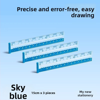 Lineāls 985, plastmasas, izturīgs pret nolietojumu, caurspīdīgs ar lielām atzīmēm studentu ģeometrijas zīmējumiem