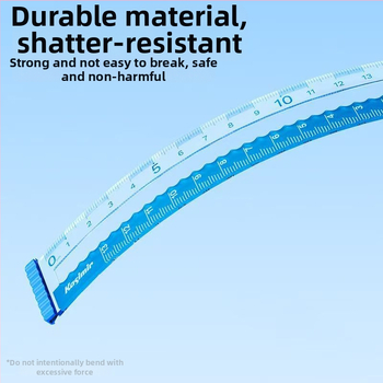 Lineāls 985, plastmasas, izturīgs pret nolietojumu, caurspīdīgs ar lielām atzīmēm studentu ģeometrijas zīmējumiem