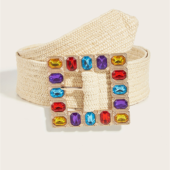 Platneni pojas s dijamantnim ukrasima, spona od tkanine, kopča s iglom, širina 2–4 cm