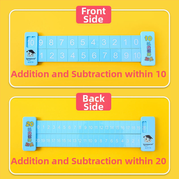 Yiyou plastmasas divpusīgs bērnu matemātikas lineāls skaitļu dalīšanai, pirmajai klasei, saskaitīšana un atņemšana līdz 10 un 20