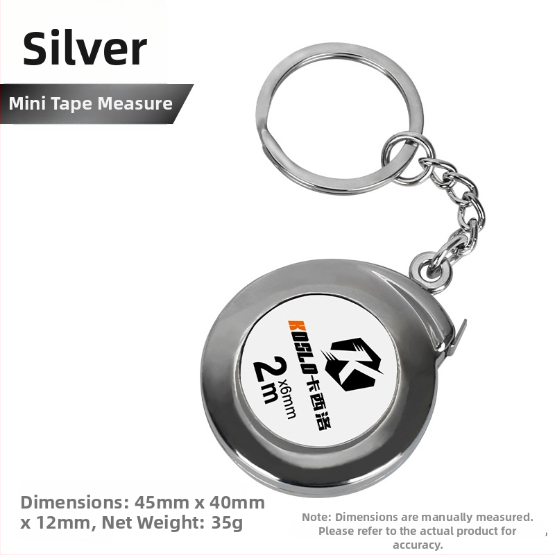 Cassiolo raktų pakabukas su matavimo juostele, 2 m, kišeninis matavimo įrankis