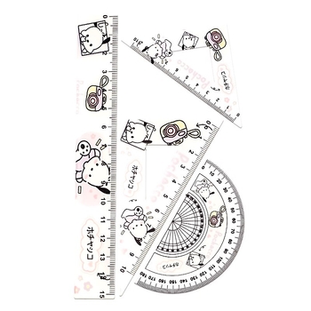 Li cao KBX306B plastmasas lineālu komplekts ar centimetru mērogu, piemērots kā dāvana dzimšanas dienā un izlaidumam