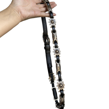 Izgravēta jostas ķēde no mākslīgās ādas, sakausējuma sprādze, āķa aizdare, sievietēm streetwear hip-hop aksesuārs