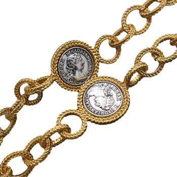 Unisex vidukļa ķēde, daudzslāņu dizains, regulējama, ar mākslīgiem akmeņiem, elektroplēšana