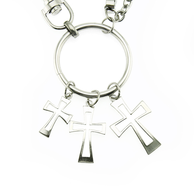 Lanț dublu din metal pentru talie pentru bărbați – accesoriu Hip-Hop pentru dans stradal, lungime sub 60 cm