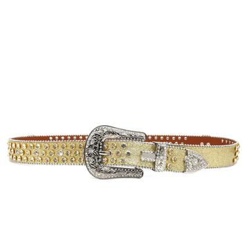 PU ādas josta ar kristāliem, sakausējuma sprādze, adatu aizdare (pin), platums 2–4 cm