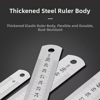 Friendly GBCI Daudzfunkcionāls nerūsējošā tērauda lineāls klasei, biezināts centimetra lineāls zīmēšanai un mērīšanai