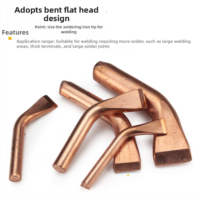 Aukštos galios gryno vario išorinė litavimo galvutė, termoelektrinė, 100/150/200/300/500 W, išlenkta plokščia galvutė, tvirtas litavimo antgalis