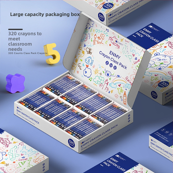 Enmi Fxa-hcq1501 Krāsošanas krītiņi klasē, kastē 40 iepakojumi, droši un mazgājami, cieta kartona dāvanu kastē