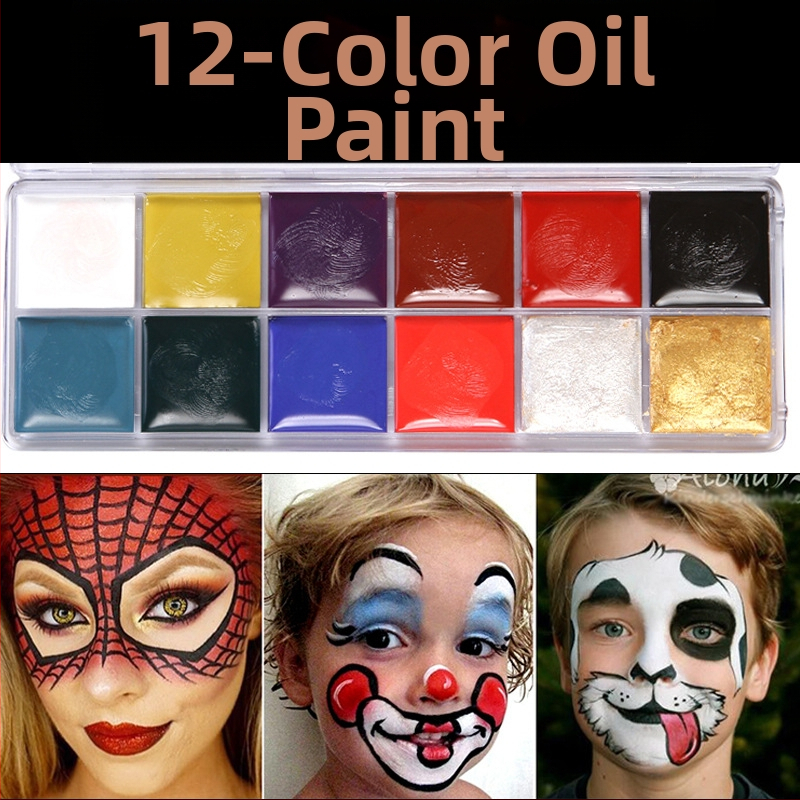 Zhuting 12 krāsu akvareļu krāsu komplekts drāmas grimam un ķermeņa gleznošanai, 36 g, plastmasas kastē