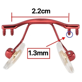 Alumīnija vidējais deguna tilts bezrāmju brillēm, skrūve 1.8 ar gumijas vāciņu, saderīgs ar vienas atveres un universālajām divām atverēm