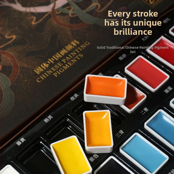 Ķīnas glezniecības pigmentu komplekts, 10 ml, papīra kārba iepakojums, viens iepakojums, paredzēts ķīniešu glezniecībai — zīmols Tt/practice every day