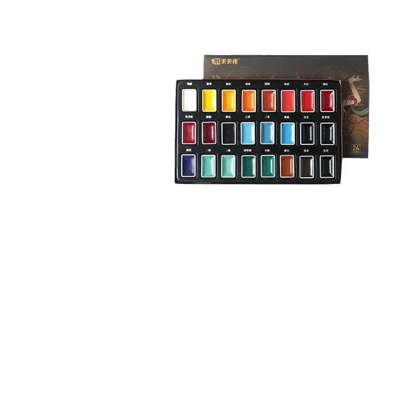 Ķīnas glezniecības pigmentu komplekts, 10 ml, papīra kārba iepakojums, viens iepakojums, paredzēts ķīniešu glezniecībai — zīmols Tt/practice every day