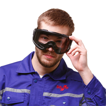 CKY-134FW apsauginiai akiniai su priešrūko funkcija, dulkių ir vėjo atsparumu, lašų ir smūgių apsauga; Medžiaga: PC; Lęšių storis: 1 mm; Standartas GB 14866-2006