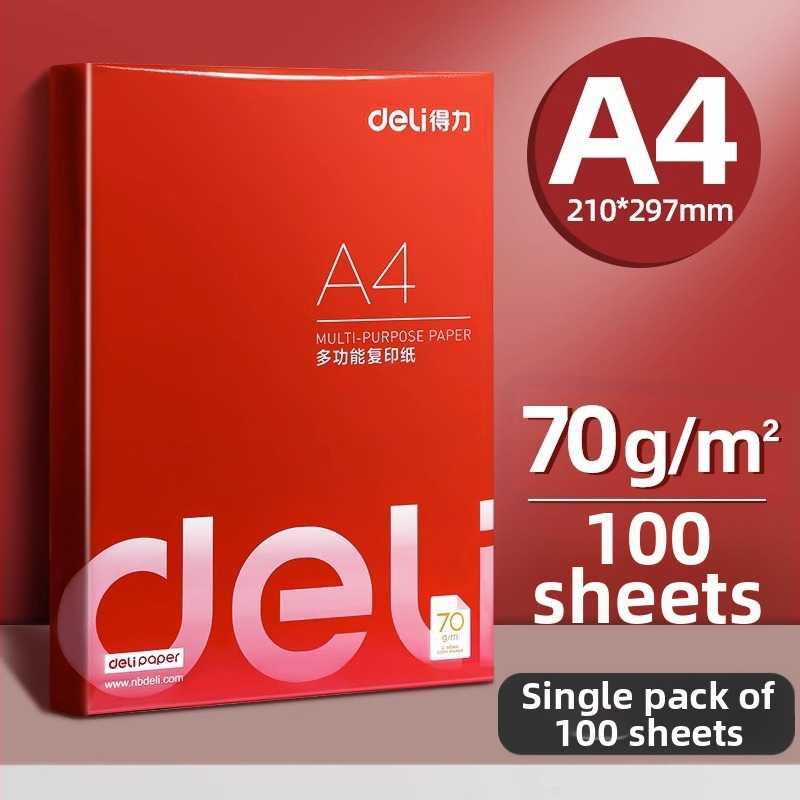 Deli 3562 Kopijoms popierius, 70 g/m², medienos pluoštas, 100 lapų pakuotėje, Suderinamas su visais spausdintuvais