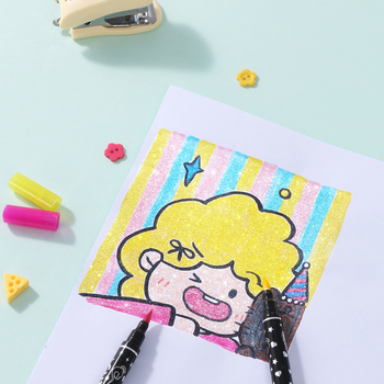 Divpusējs fluorescējošs marķieris ar mīkstu biezu galu – RM-1589, Tinte: citas nokrāsas