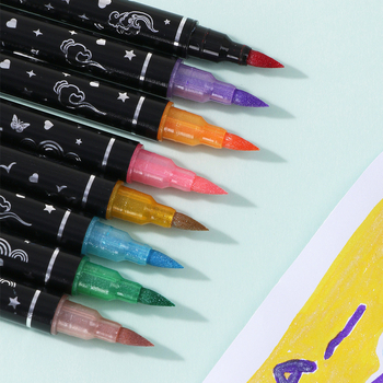 Divpusējs fluorescējošs marķieris ar mīkstu biezu galu – RM-1589, Tinte: citas nokrāsas