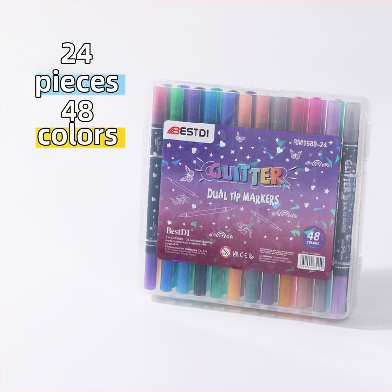 Dvojstranný fluorescovaný marker s mäkkým hrubým hrotom – RM-1589, Tinta: iné odtiene