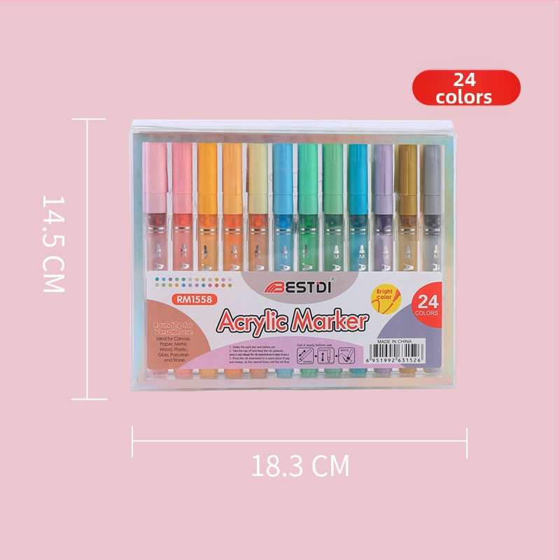 RM-1558 sada markerov, plastové puzdro, balené v PET krabici, tlačené logo, licencovateľná súkromná značka