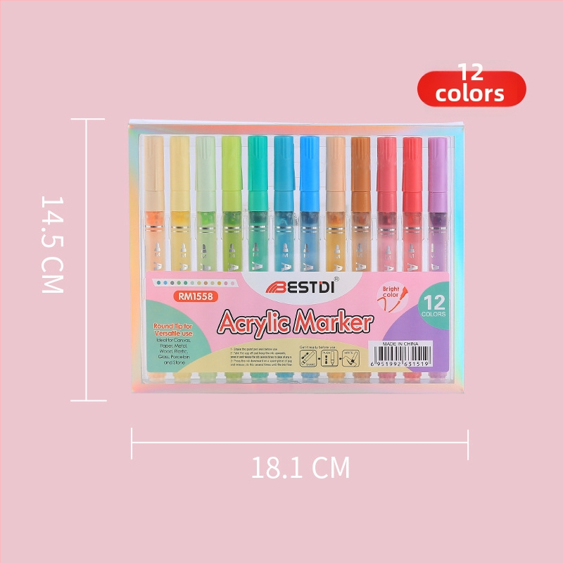 RM-1558 sada markerov, plastové puzdro, balené v PET krabici, tlačené logo, licencovateľná súkromná značka