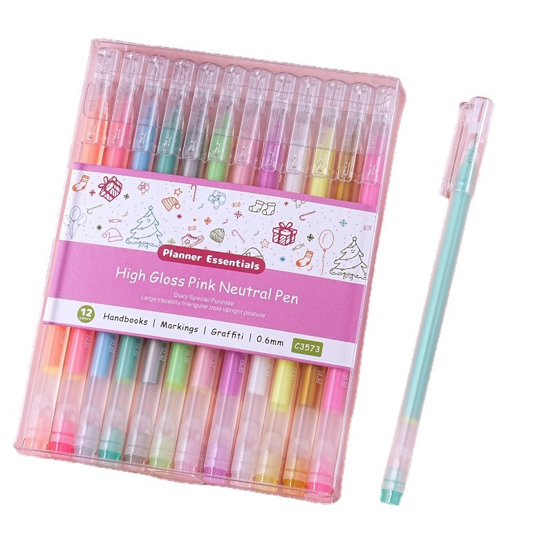 Pastel gelpildspalva ar lielu ietilpību, augsta spīduma izskats, plastmasas korpuss, neizdzēšama