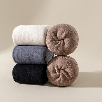 Dječje čarape do koljena za djevojčice, pamuk terry, jacquard pletenje, s fleece podstavom, debele za jesen-zimu