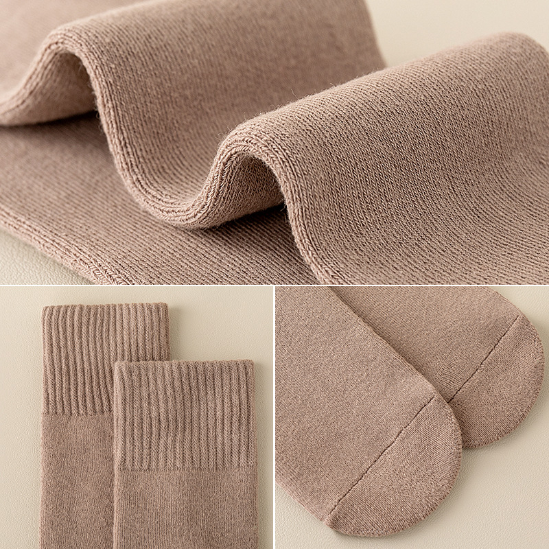 Dječje čarape do koljena za djevojčice, pamuk terry, jacquard pletenje, s fleece podstavom, debele za jesen-zimu