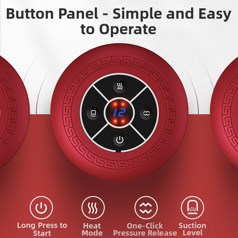 Elektrisks vakuuma apstrādes ierīce ar apkures skrāpēšanas masāžu HS-011, ABS materiāls, uzlādes barošanas režīms, pogu kontrole, temperatūras diapazons 35-50°C