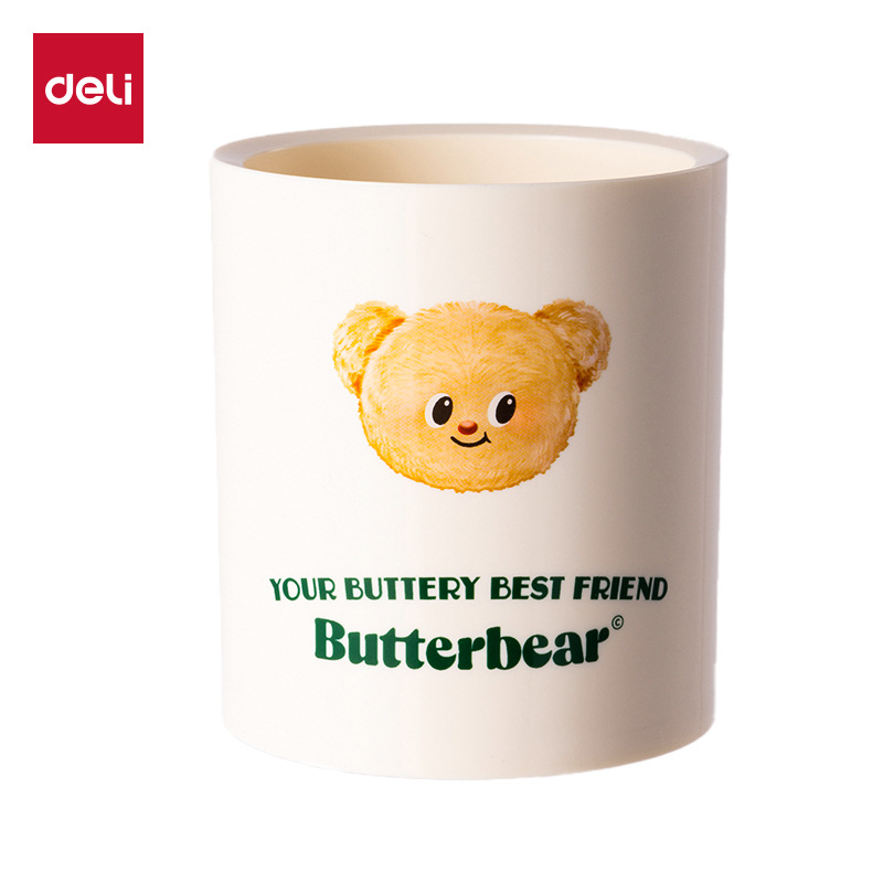 Deli Ns023-b държач за писалки с форма на мечка, кръгъл органайзер за бюро