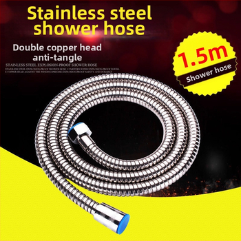 Nerūdijančio plieno dušo žarna su spyruokliniu korpusu, vario šerdimi, 4 taškų dušo vamzdis, tiesioginė instaliacija