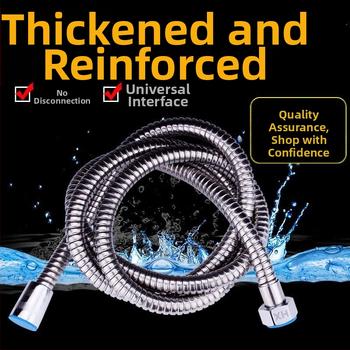 Nerūdijančio plieno dušo žarna su spyruokliniu korpusu, vario šerdimi, 4 taškų dušo vamzdis, tiesioginė instaliacija