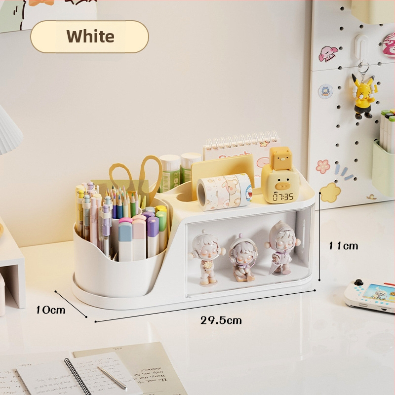 Okretni organizator olovaka s odjeljcima — plast PS+PET+PP, kapacitet 2 L, višenamjenski stolni organizator, moderan minimalistički stil