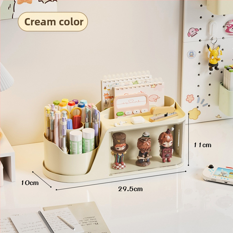 Okretni organizator olovaka s odjeljcima — plast PS+PET+PP, kapacitet 2 L, višenamjenski stolni organizator, moderan minimalistički stil