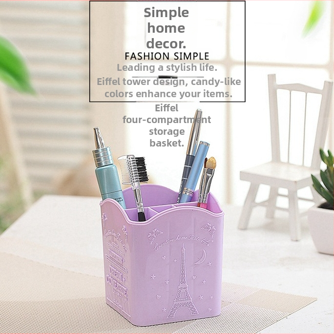 Lanqino New Pen Holder – stalinis organizatorius manikiūro priemonėms su keturiais skyriais